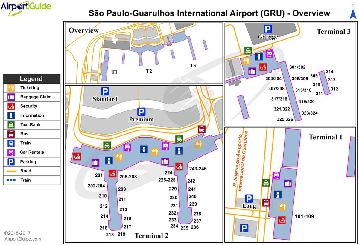 Sao Paulo gru airport terminal mapa