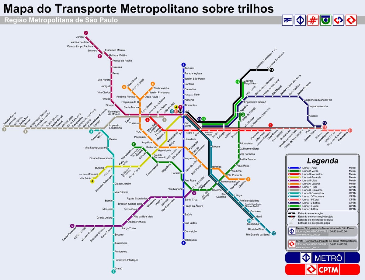 São Paulo bagon mapa