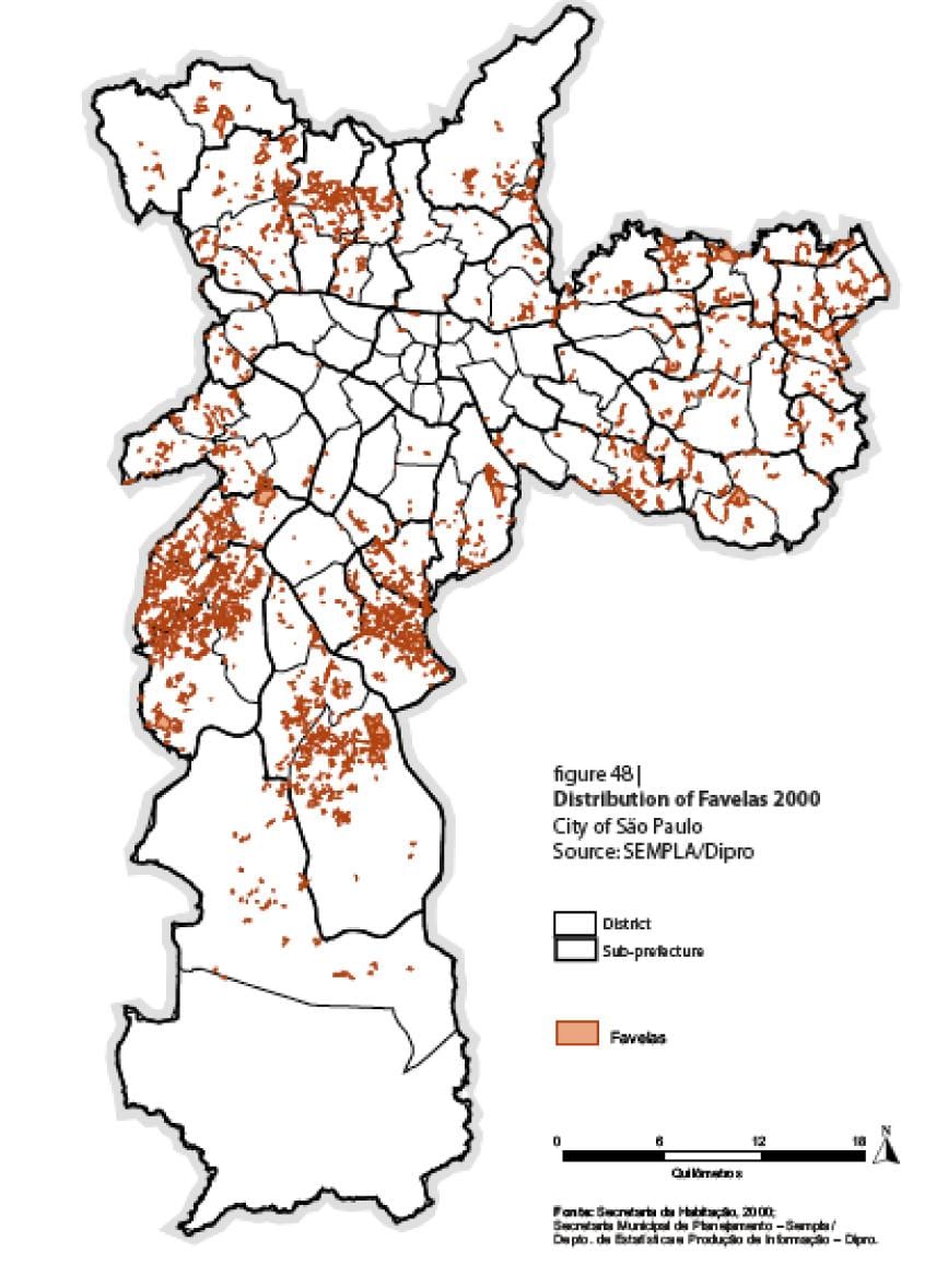 mapa ng Sao Paulo favelas