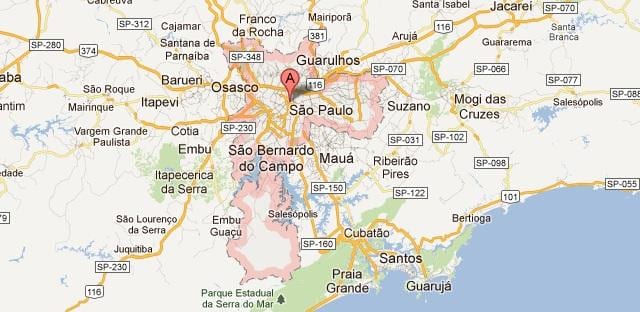google mapa sa Sao Paulo