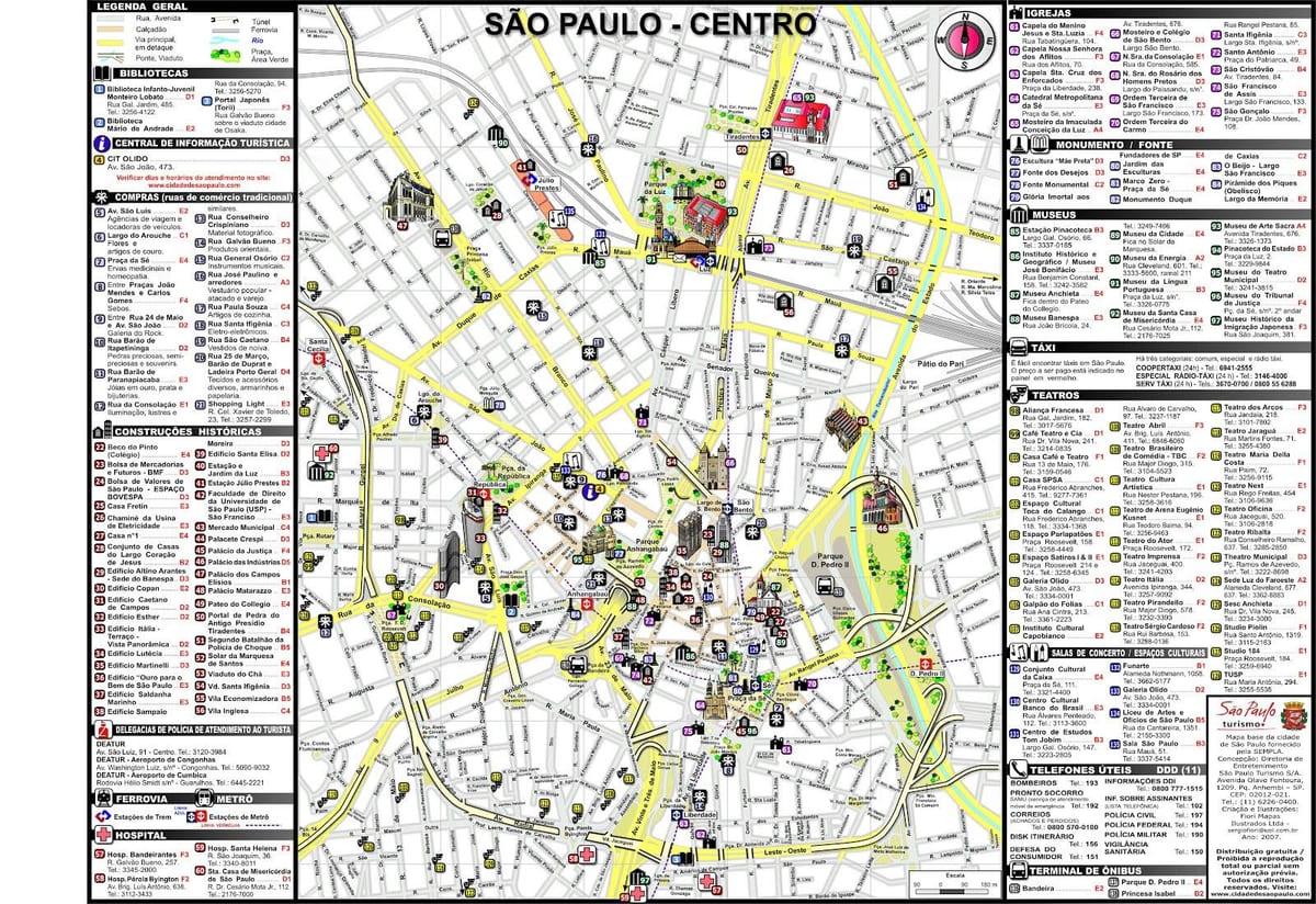 São Paulo mapa ng lugar
