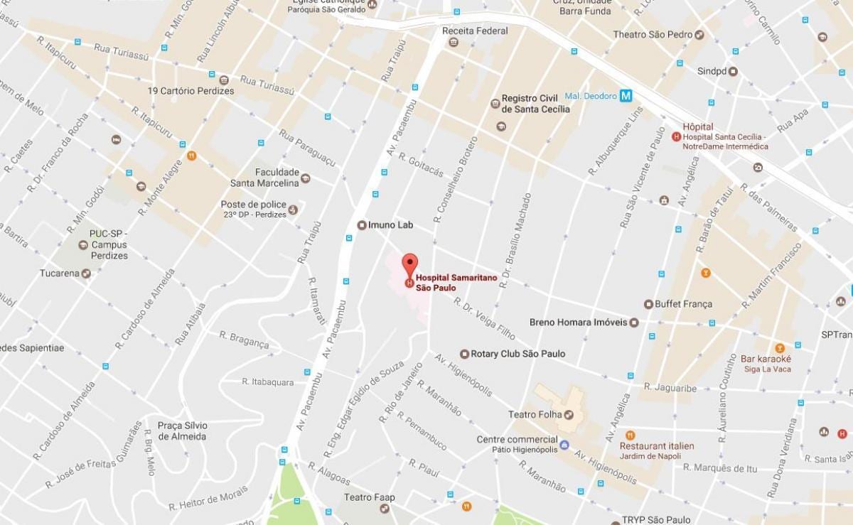 São Paulo ospital mapa