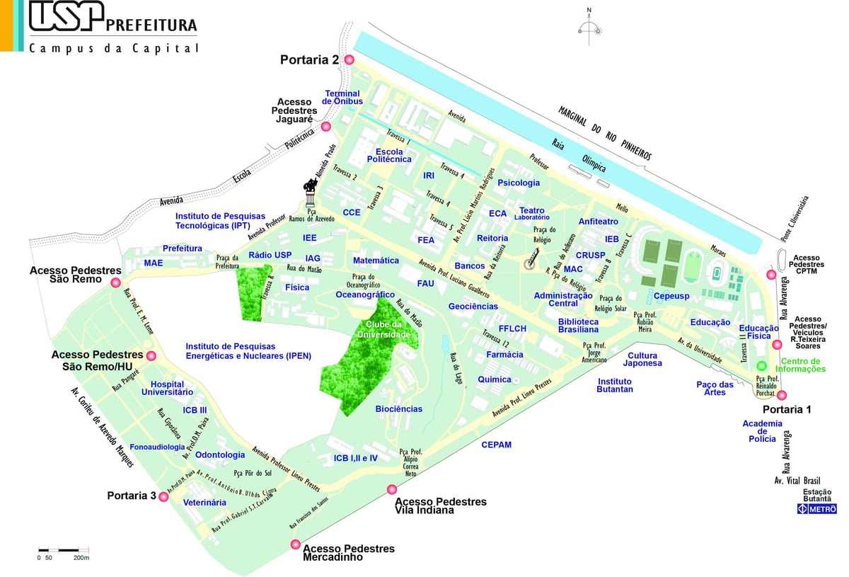 São Paulo paaralan mapa