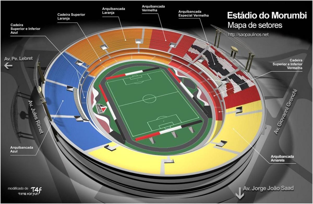 São Paulo stadium mapa