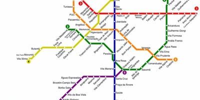 São Paulo mapa ng subway