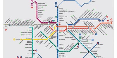 São Paulo transportasyon sa mapa
